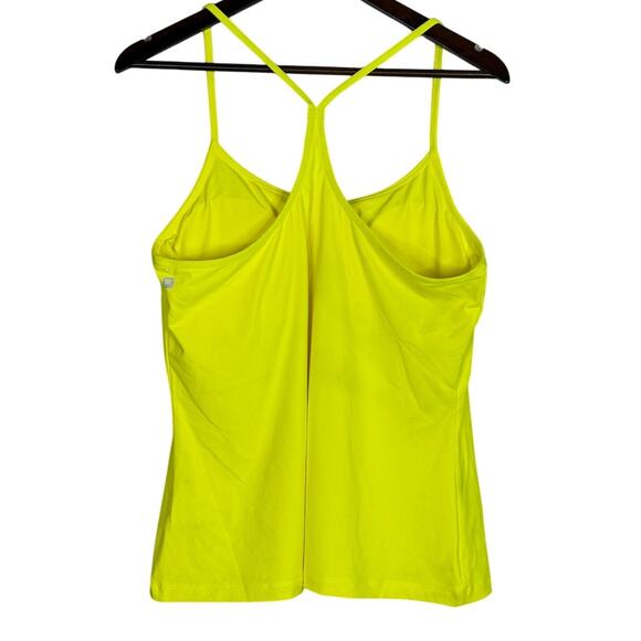 NWT Fabletics Neon Carly Workout Tank and Fishnet Cover XL Neon Yellow #3405 - Picture 5 of 14